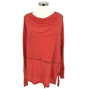 We The Free Londontown Thermal Oversize Top Red Orange Size XS